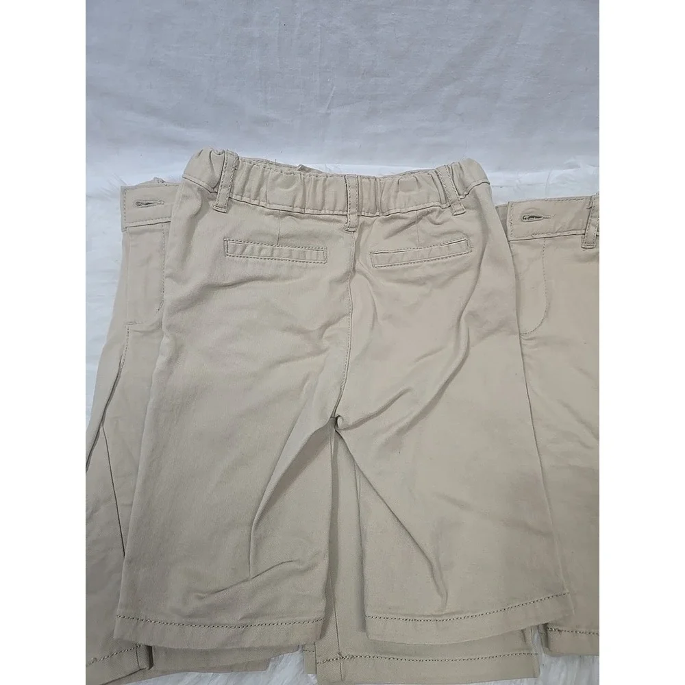 Lot Of 4 Children's Place Kids School Uniform Tan Shorts‎ Stretch Girls 8 Slim